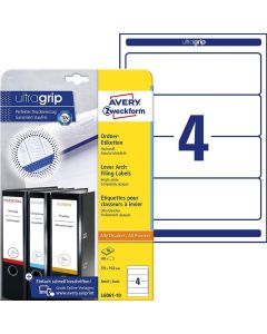 Etiquettes Dos de classeur - 59 x 192 mm - Blanc : AVERY Lot de 400 Visuel