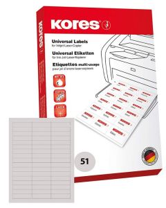 Photo Étiquettes adhésives blanches - 70 x 16,9 mm : KORES L7016