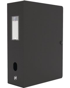 Photo OXFORD : Boite de classement Memphis avec bouton - Noir - Dos de 100 mm