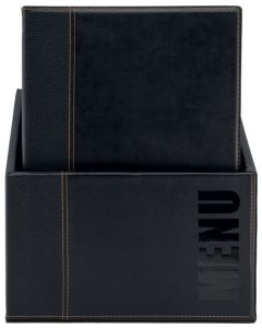 Protège-menus A4 avec boîte de rangement - Noir : SECURIT Trendy Lot de 20 Visuel