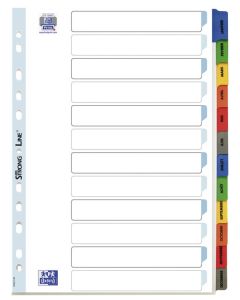 Jeu de 12 Intercalaires mensuels en carton  A4 OXFORD
