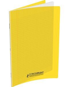 Photo Cahier Séyès / Grands carreaux Jaune - Polypro - 96 pages - 210 x 297 mm CONQUERANT :