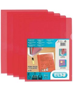 Photo pochettes à coins A4 -  Rouge ELBA 100206709