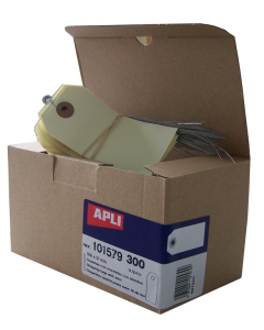 Photo Etiquettes à trou et fil de fer - 100 x 51 mm - Beige AGIPA