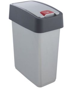 Photo Poubelle avec couvercle - 10 litres - Argent/Gris KEEEPER Magne