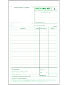 FACTURES : Carnet autocopiant Dupli - Collé en tête - 220 x 135 mm Exacompta modèle