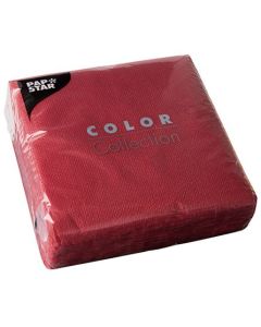 Photo Lot de 50 serviettes de table unies - Bordeaux PAP STAR Restaurant 14223