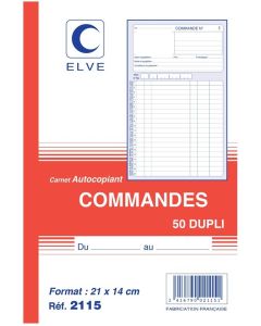 Photo Carnet de commandes 210 x 140 mm - Autocopiant Dupli ELVE