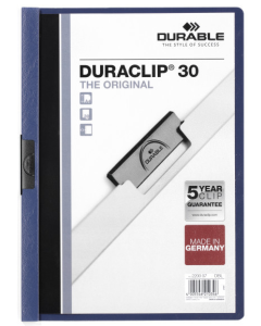 Photo Chemise de présentation A4 à clip - Bleu foncé (DURABLE 2200-07)