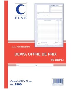 Photo Carnet de devis autocopiant Dupli - 297 x 210 mm ELVE
