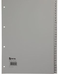 Photo HETZEL : Jeu de 31 intercalaires à chiffres en plastique - 226 x 297 mm