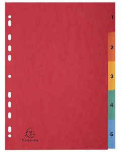 Photo EXACOMPTA 3110Z Jeu de 5 intercalaires numériques en carte lustrée 1 à 5