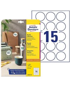 Étiquettes adhésives permanentes - Diamètre 51 mm - Blanc AVERY