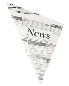 Photo Cornet pour fingerfood - 270 x 190 x 190 mm PAP STAR Newsprint 