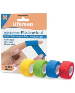 Photo Bande adhésive élastique - 25 mm x 4 m - Assortiment LIFEMED