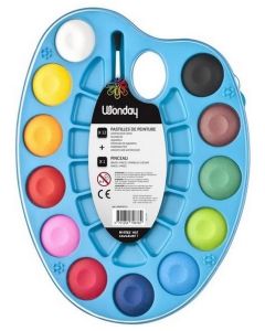 Photo Palette de pastilles de gouache - 12 couleurs WONDAY