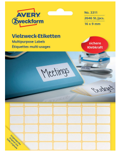 Photo Etiquettes adhésives - 16 x 9 mm - Blanc AVERY 3311