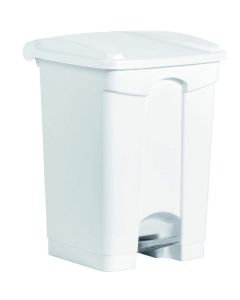 Photo Poubelle à pédale avec couvercle - 45 litres - Blanc : HELIT H2402105