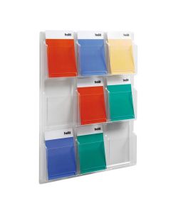 Photo Présentoir mural A4 - 9 compartiments : HELIT Clearly H6259302