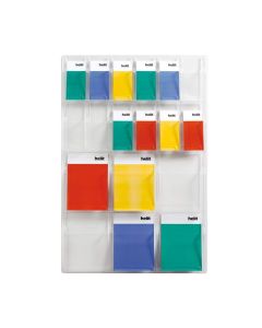 Photo Présentoir mural Clearly - 18 compartiments DL + A4 : HELIT H6259602