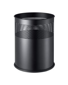 Photo Corbeille à papier en acier 15 litres - Noir : HELIT H2515795