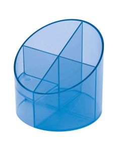 Photo Pot à crayons Multipot Economy - Bleu transparent : HELIT H6390230