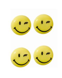 Photo Lot de 4 Aimants SMILEY 40 mm - Jaune et Noir : FRANKEN