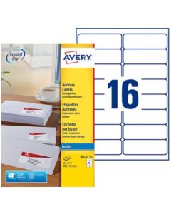 Photo Étiquettes - 99,1 x 33,9 mm - Jet d'encre - Blanc AVERY