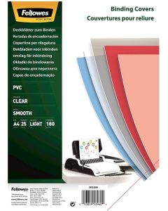 Couverture transparente pour reliure A4 PVC 0,18 mm FELLOWES Lot de 25