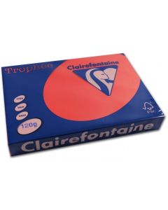 Ramette de papier de 250 feuilles A4 120g - Rouge Corail : CLAIREFONTAINE Trophée Image