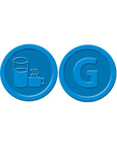 SIGEL WM007 : Lot de 100 jetons contre-valeurs - Boissons - Bleu